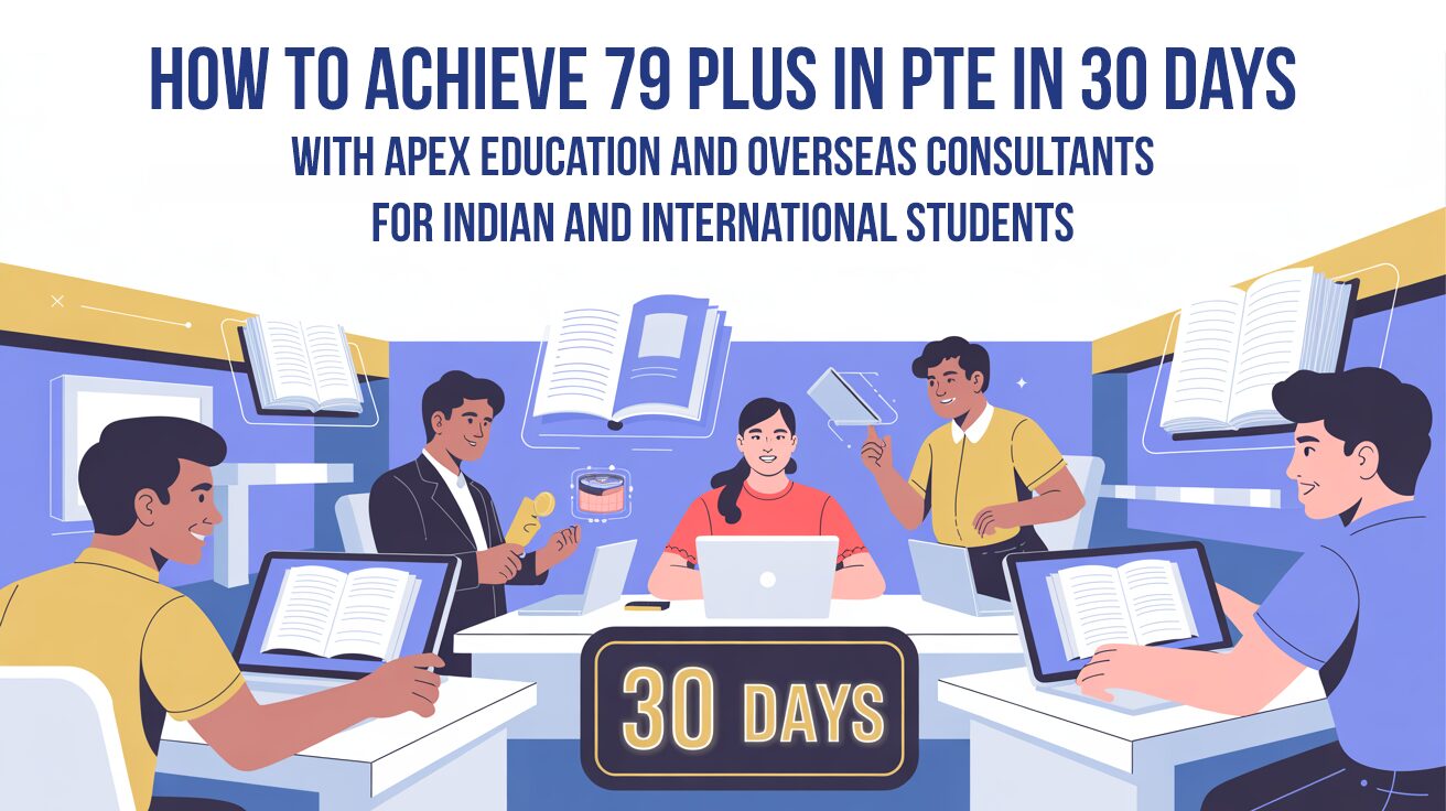 How to Achieve 79 Plus in PTE in 30 Days with Apex Education and Overseas Consultants for Indian and International Students